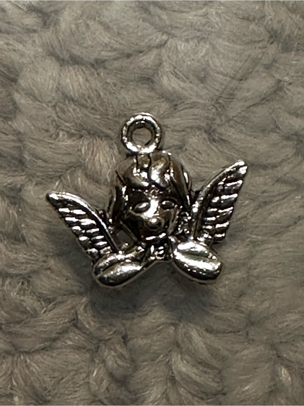 Silver Angel Wing Cherub Charm